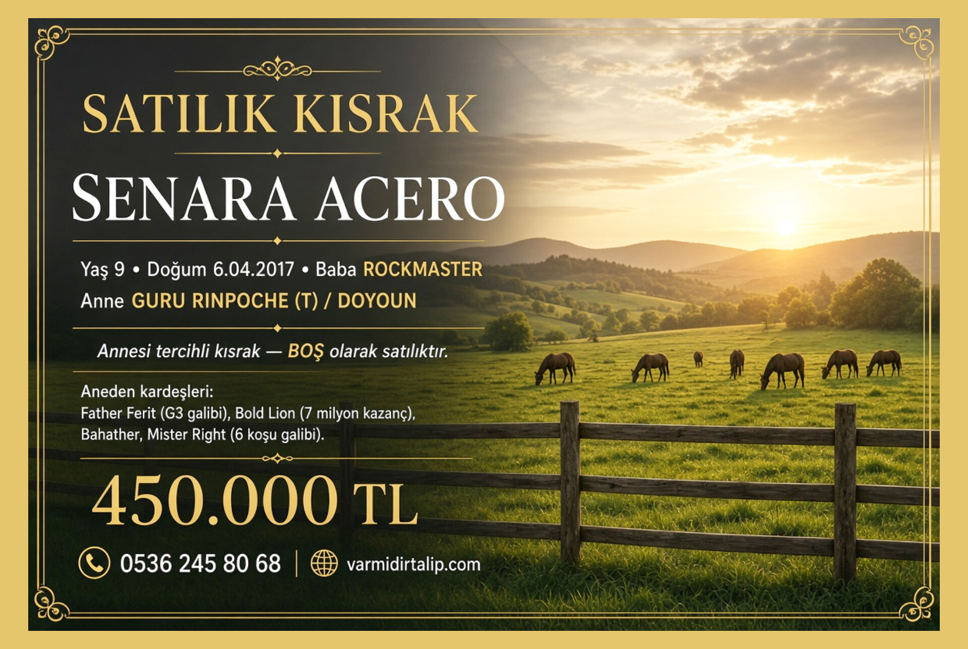 ANNESİ TERCİHLİ KISRAK SENARA ACERO BOŞ OLARAK SATILIK 