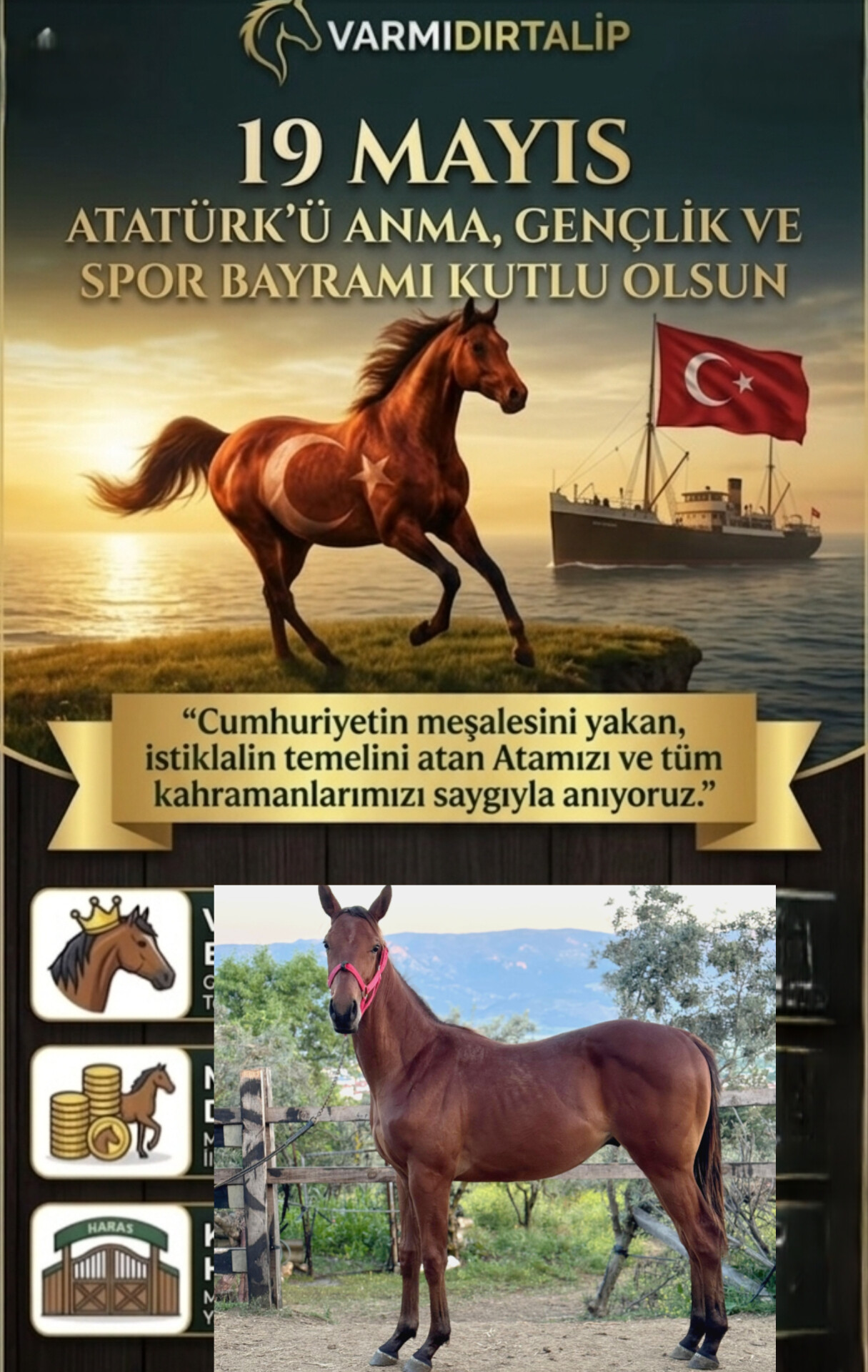 19 MAYIS ATATÜRKÜ ANMA GENÇLİK VE SPOR BAYRAMI KUTLU OLSUN